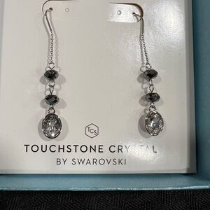 Crystal bead and silver night earrings made exclusively with Swarovski crystals